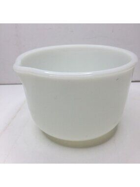 Vintage Fire-King White Milk Glass Mixing Bowl For Sunbeam 6.5" Diameter USA Mad